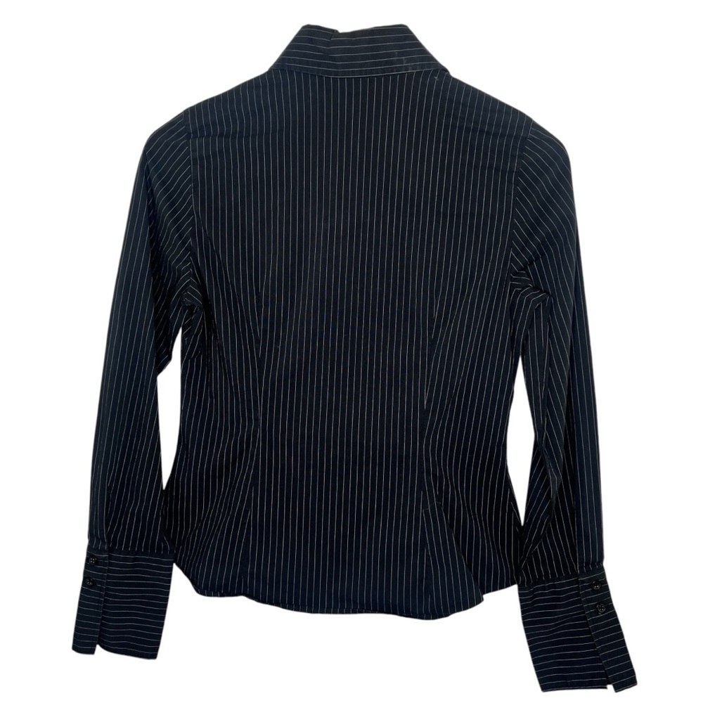 H&M Black White Collared Button Up Blouse Size 6 - Picture 4 of 5